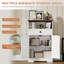 Armoire de plancher blanche avec portes de grange et tiroir, tablettes réglables