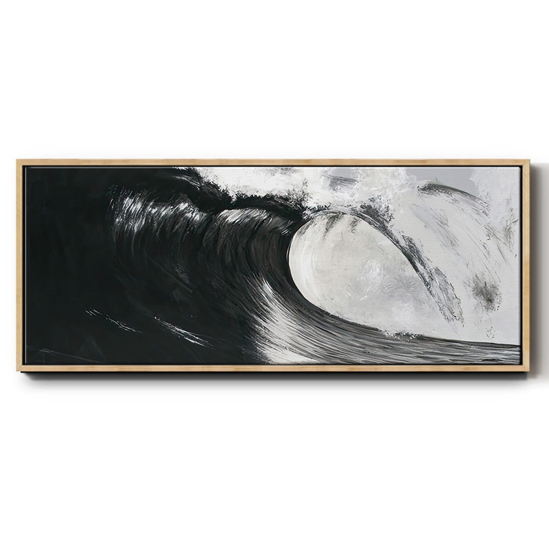 Black & White Waves III - Toile avec cadre, H 20 po x l 50 po