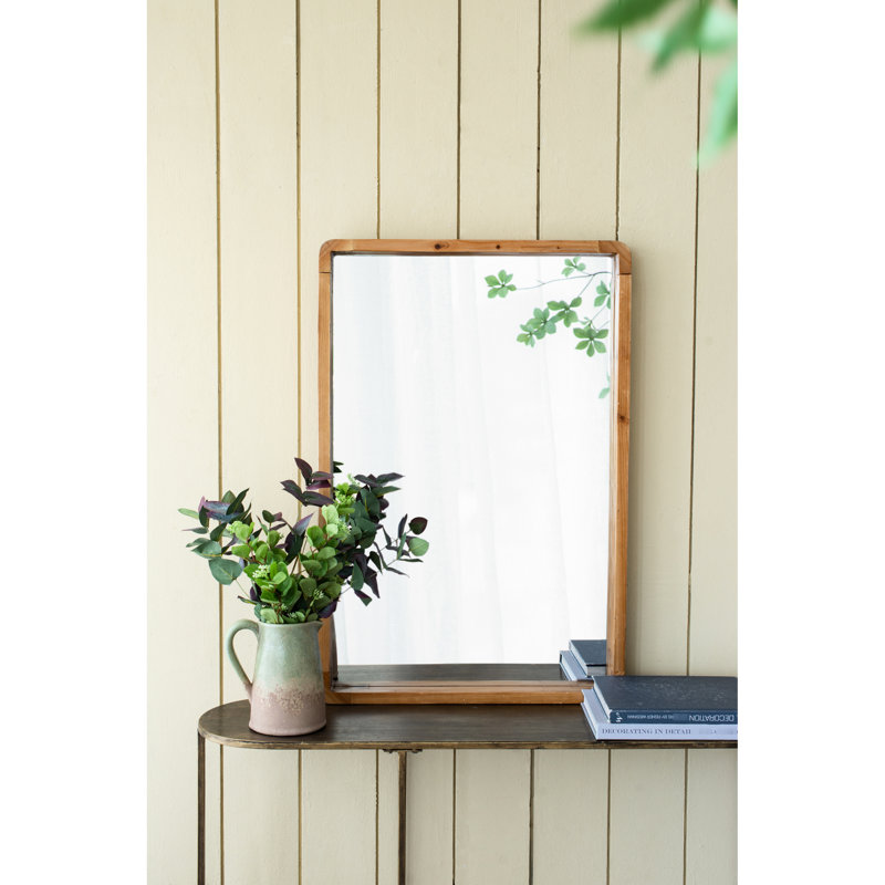 Miroir rectangulaire 24 po x 36 po en bois - Apportez une touche rustique au vestibule de la chambre à coucher dans un décor chaleureux et confortable