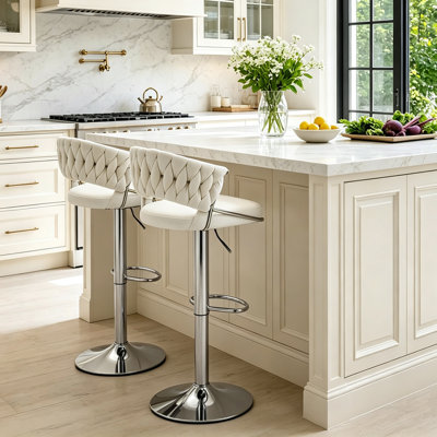Christal Swivel Upholstered Adjustable Height Counter Stool