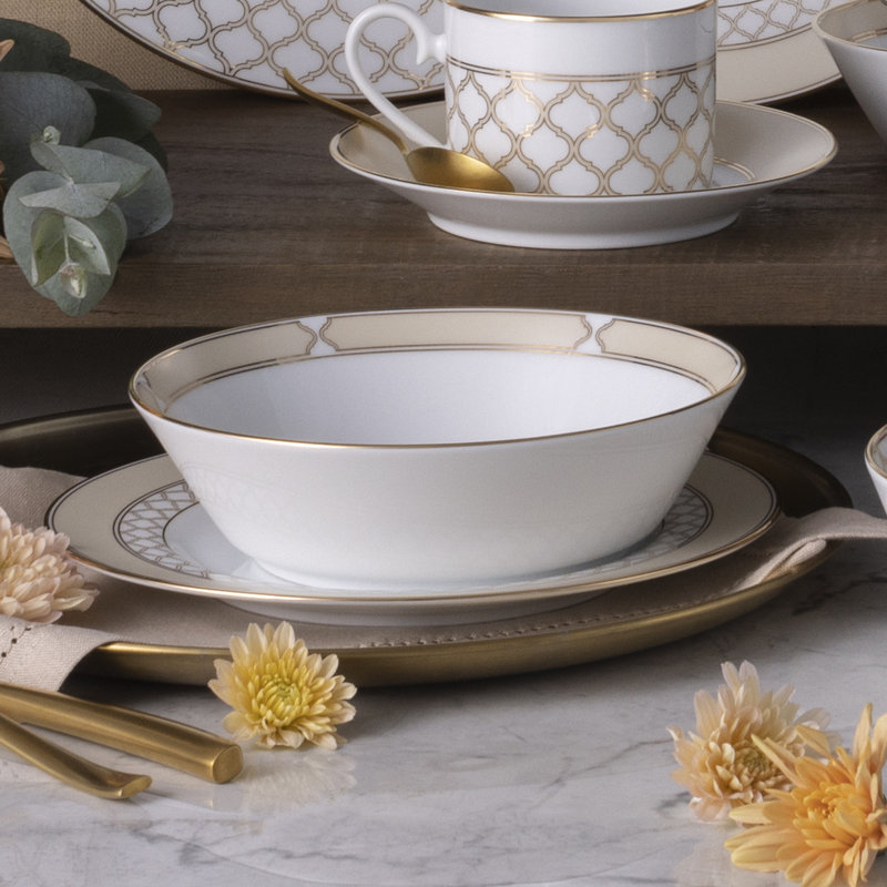 Noritake Eternal Palace Soup Bowls, 7", 20 oz., Gold