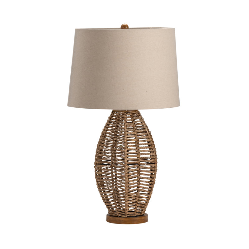 30.5" Metal Table Lamp With Oatmeal Shade