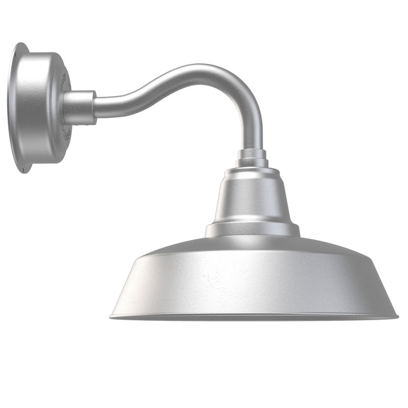 Destinee LED Barn Light, 13.63" H x 14" W x 29" D, Galvanized Silver