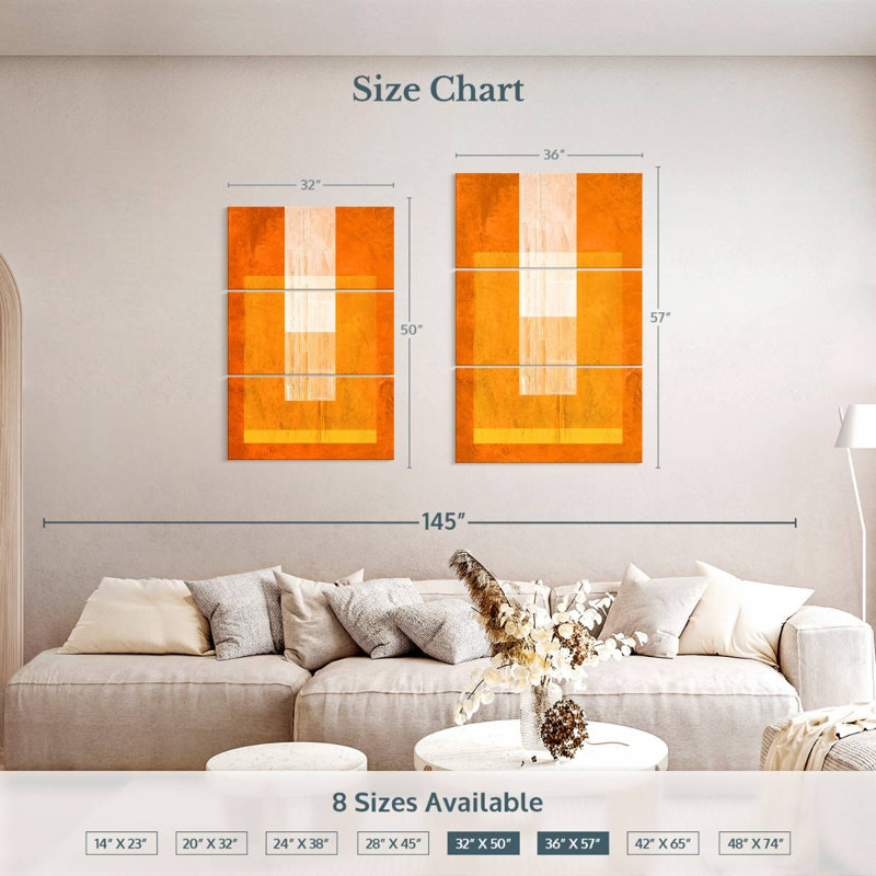 Avery Orange Paper II, 50" H x 32" W