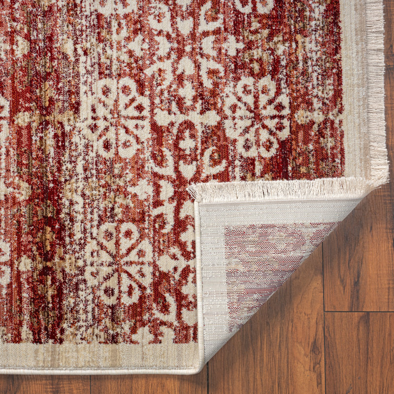 Mirabelle Floral Area Rug in Rust, Rectangle 8'5" x 11'5"