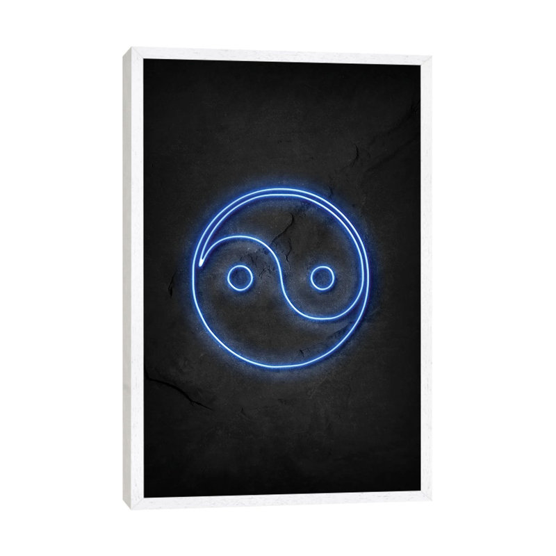 Yin Yang Neon by Durro Art - Wrapped Canvas Print, White Framed, 101.6 cm H x 66.04 cm W