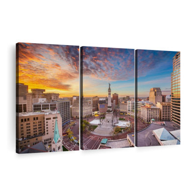 " Monument Circle In Indianapolis " 3 - Pieces