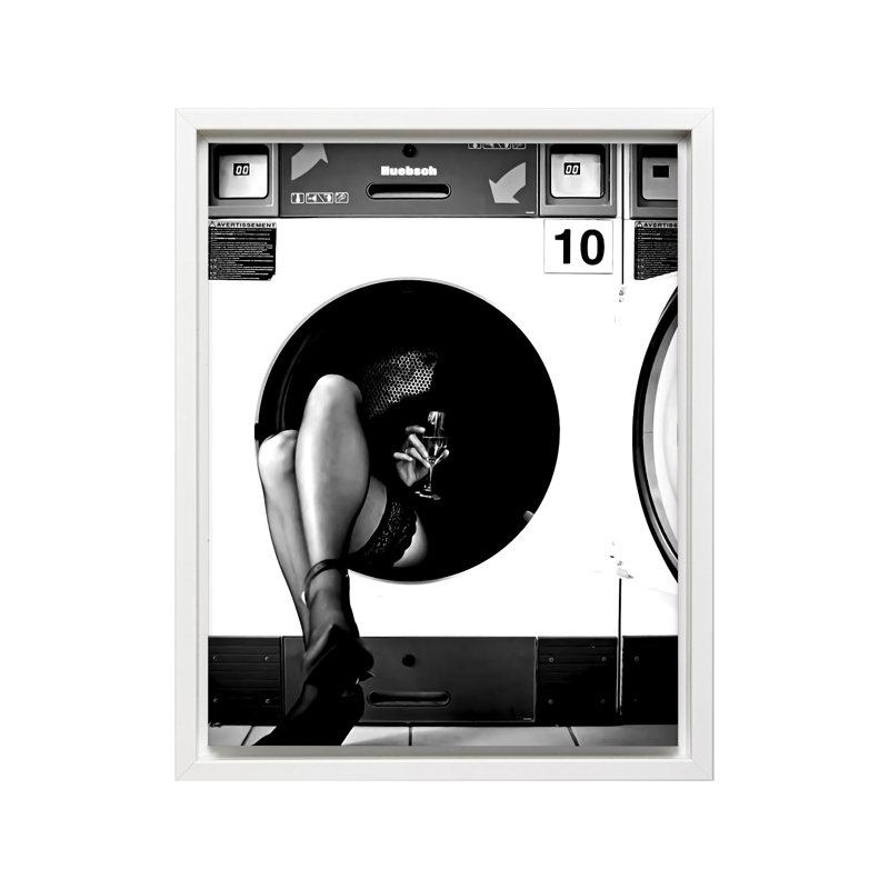 Machine à laver No1, Poster, 12"H x 16"W, White Framed
