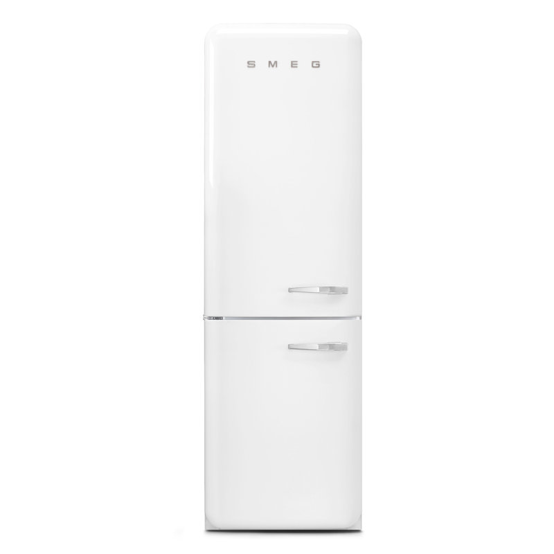 SMEG 50s Style 24" Bottom Freezer 12.8 cu. ft. Energy Star Refrigerator, Left, White