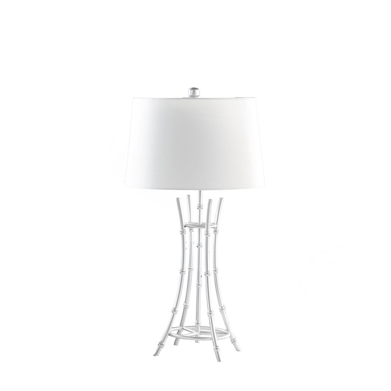 Lampe de table en métal brossé 29,25 po Kiara, Argent argent