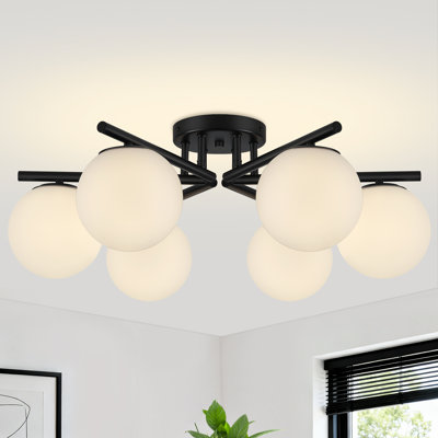Plafonnier semi-encastré 6 lumières Spoutnik