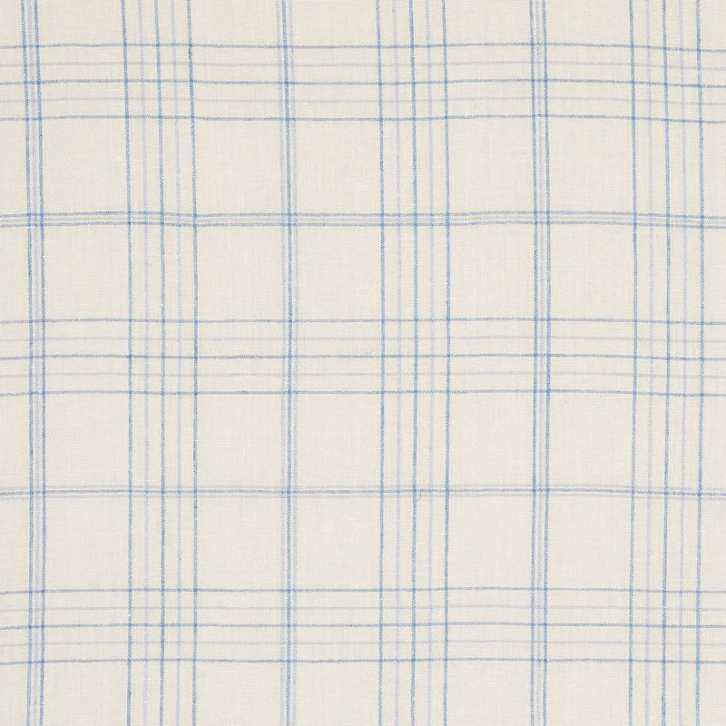 Tissu en lin à carreaux Nils, Bleu