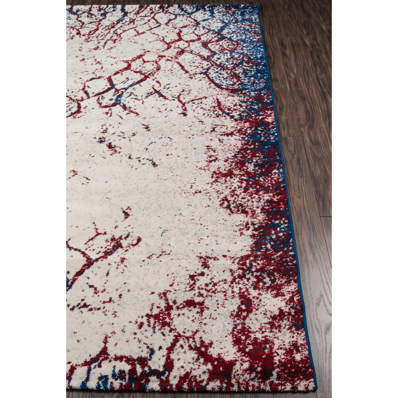 Tapis bleu marine / gris Khalil, Rectangle 3 pi 11 po x 5 pi 7 po