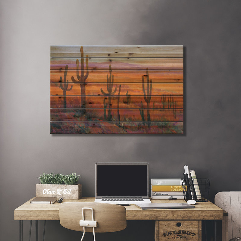 «Lynmouth Desert Light I on Wood» par Tim Ottoole, reproduction, H 18 po x l 26 po x P 1,5 po
