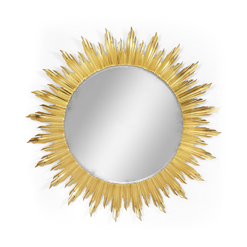 Versailles Flat Metal Wall Mirror, Gold