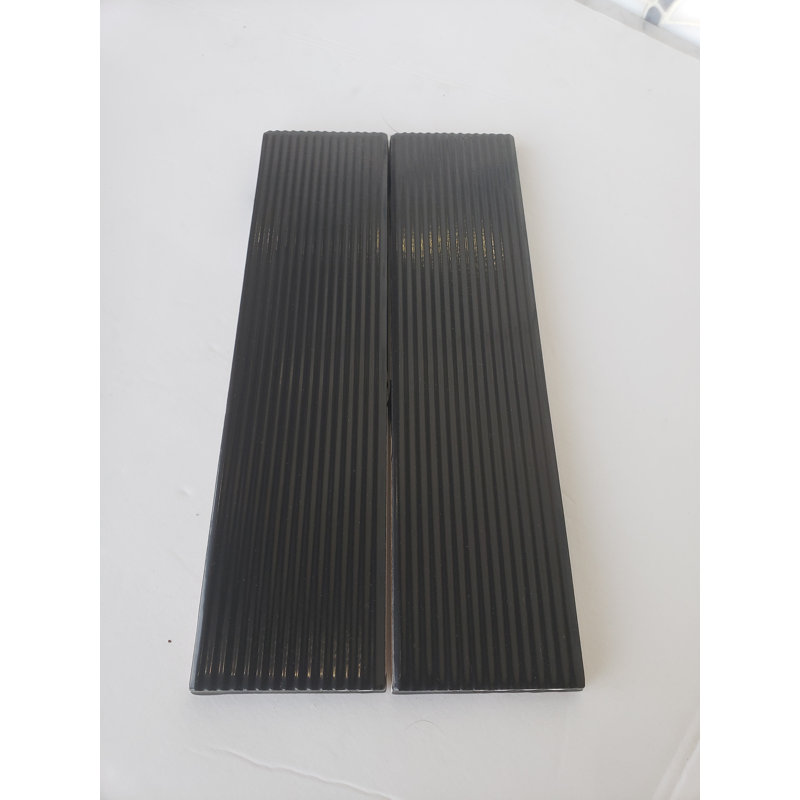 Moderna 2.5" x 10.5" Ceramic Subway Tile with Corduroy Pattern, Smoke Matte