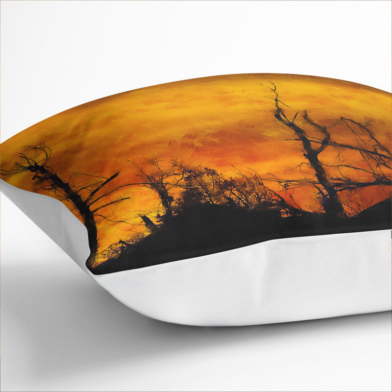 Oklahoma Sunset Painting Square Throw Cushion, 55cm H x 55cm W x 20cm D, White