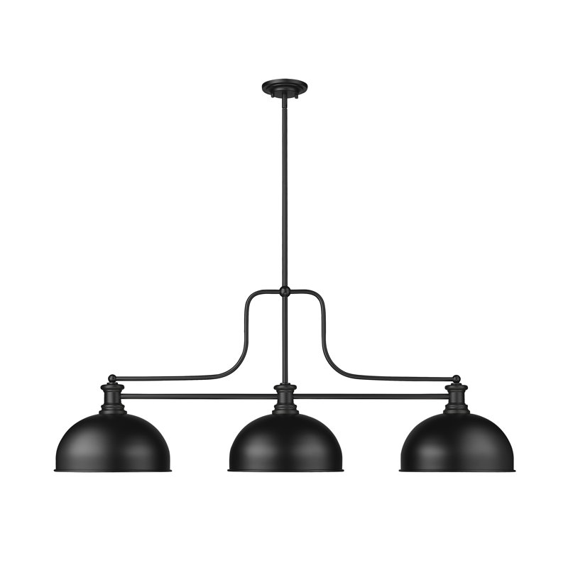 Lustre linéaire moderne à 3 lumières Eraste, Noir mat