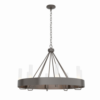 Banded 8 - Light Unique / Statement Wagon Wheel Chandelier
