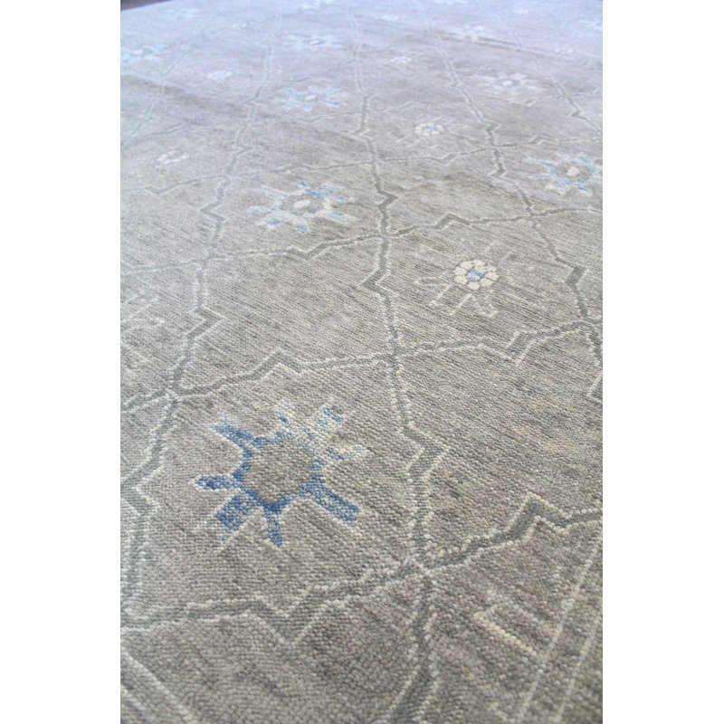 Tapis unique en laine noué à la main de style nouvel âge de 8 pi 2 po x 10 pi Oushak
