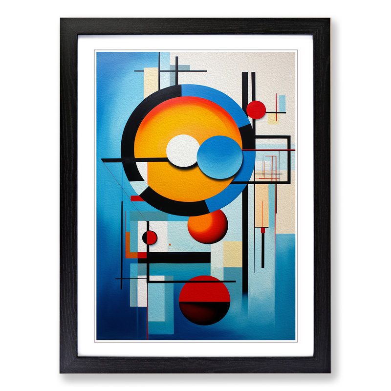 Bauhaus Abstract Art - Framed Print, Black Framed, 64cm H x 46cm W x 2cm D
