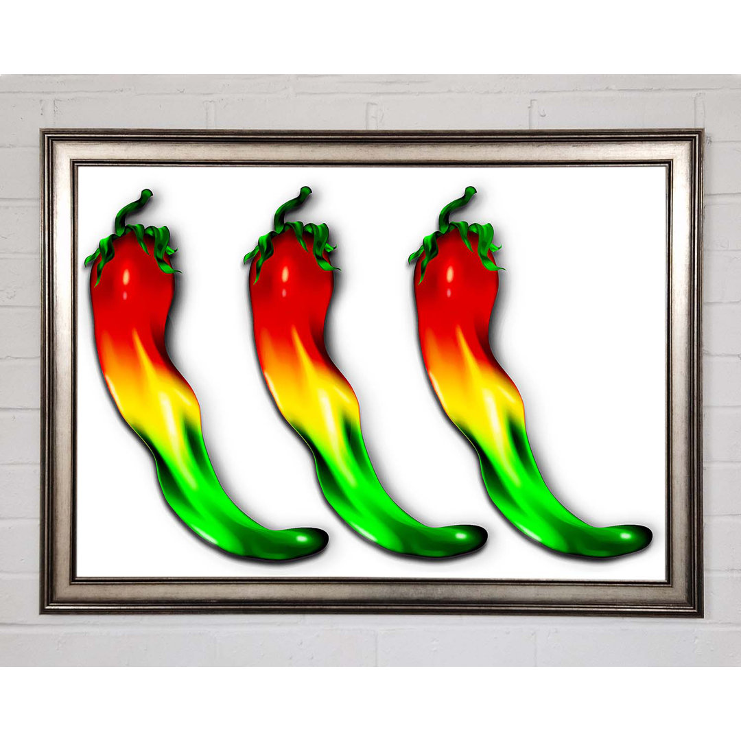 Gerahmtes Wandbild Chilli Trio