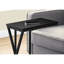 Table d'appoint contemporaine pour chambre à coucher, fabrication en stratifié noir et en métal, profondeur de 10,17 po, largeur de 19,05 po, hauteur de 24,76 po, assemblage requis pour le salon, conception moderne, légèreté