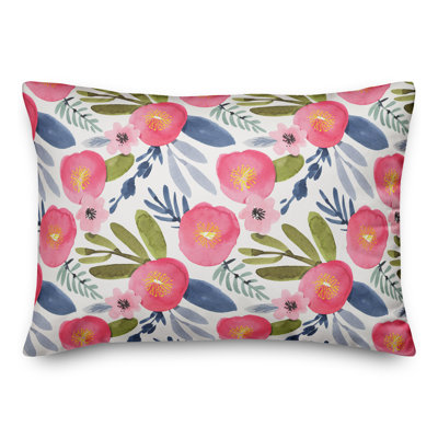 Floral Outdoor Throw Pillow
