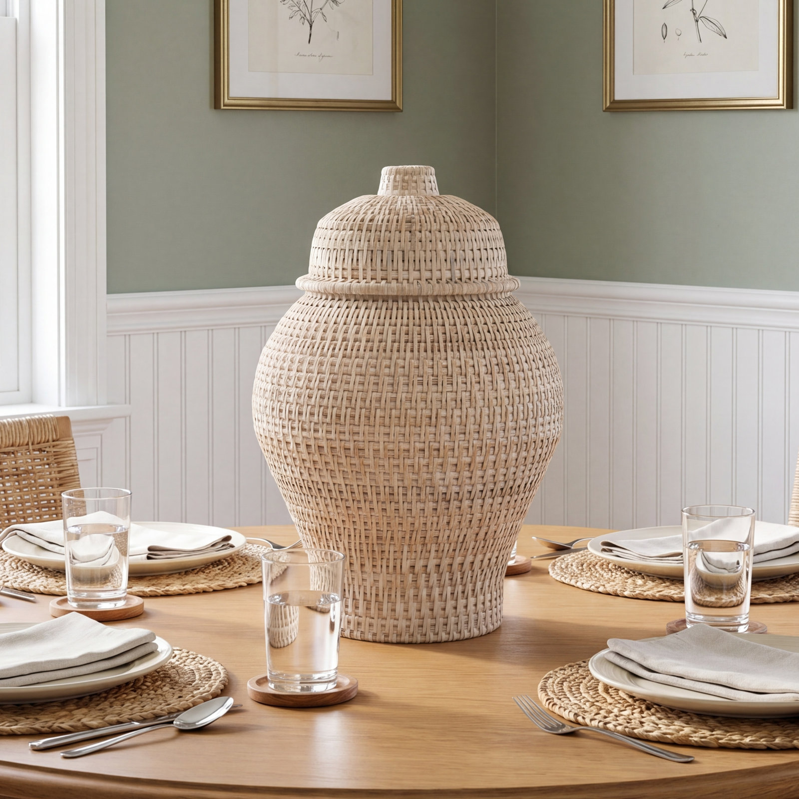 Ilonka Ginger Jar, White Wash