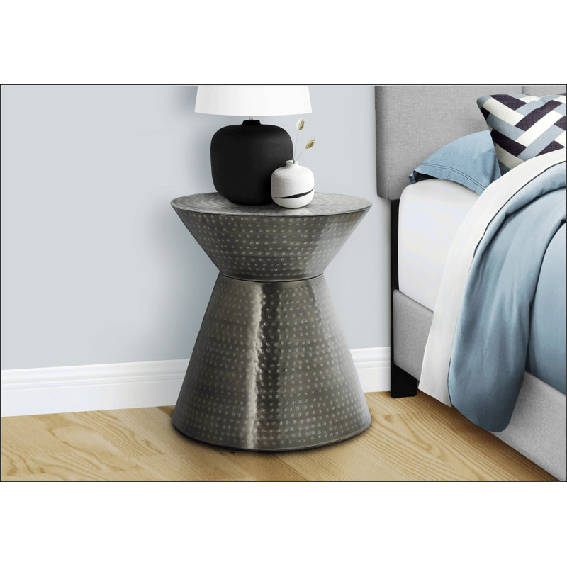 Modern Nightstand, Silver