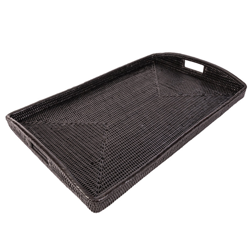 Repose-pieds rectangulaire Ilonka Grayton, Noir Tudor, H 1 po x l 17 po x P 12 po, Pas de paquet