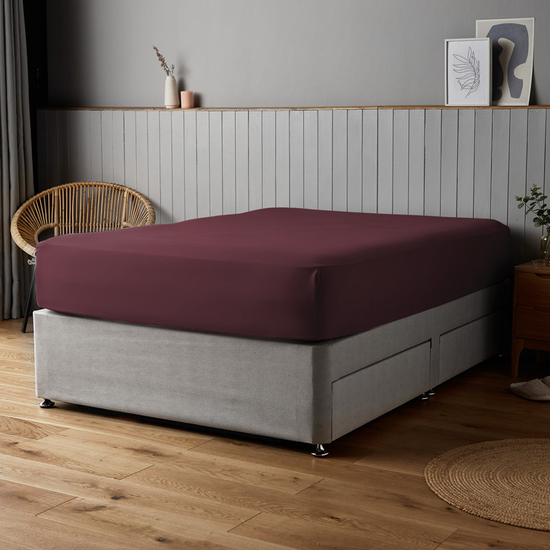 Silentnight Supersoft Fitted Sheet, Double (4'6), Purple