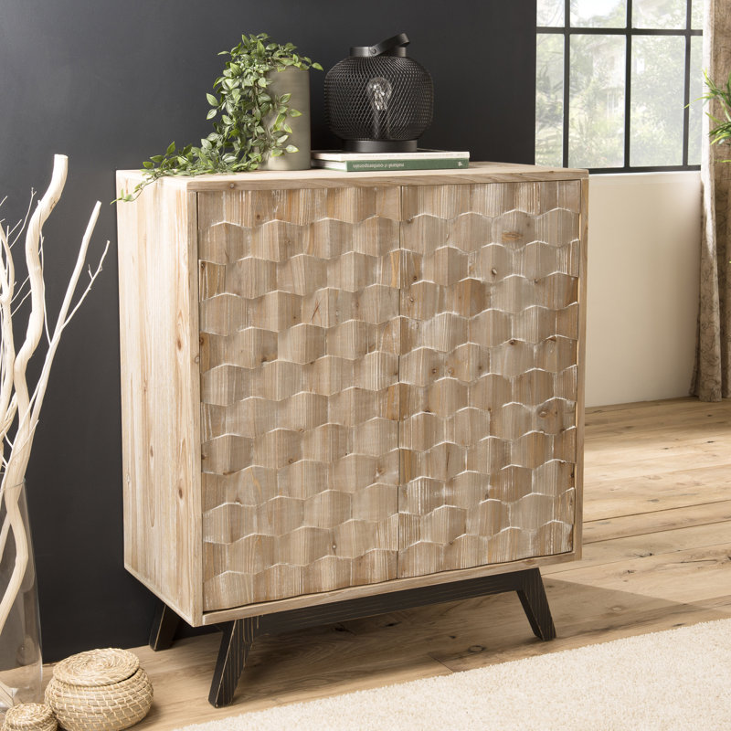 Manzi 88cm Solid Wood Sideboard