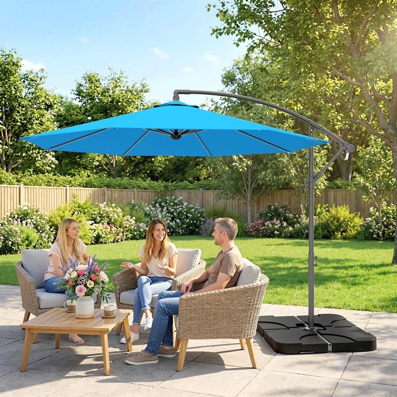 295cm Cantilever Parasol, Blue