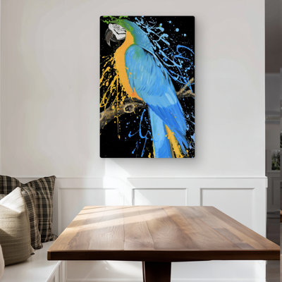 Blue Macaw Parrot - Contemporary Metal Print for Home Decor