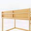 Lit superposé bas simple au-dessus de simple, conception convertible avec échelle, fabrication en bois massif pour enfants et adolescents, finition naturelle-133491239