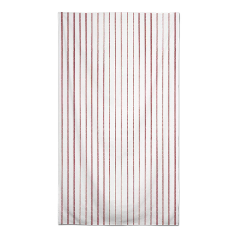 Striped Polyester Tablecloth, Red, 102" L x 58" W
