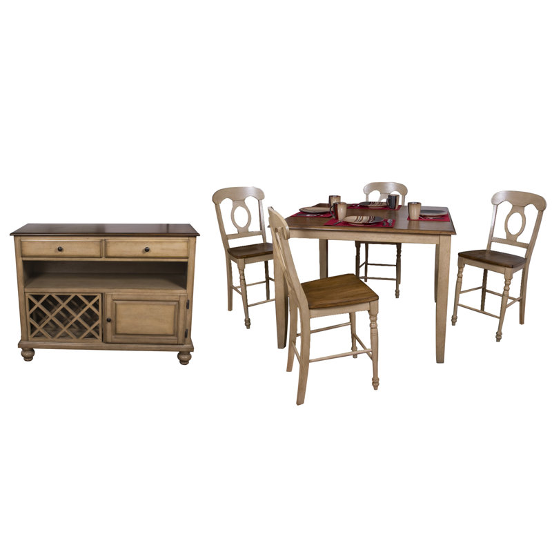 Huerfano Valley 4 - Person Solid Wood Top Legs Dining Set