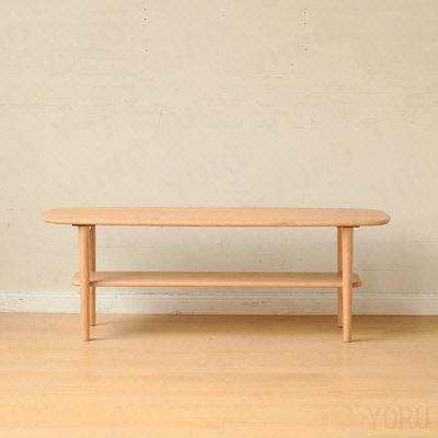 Solid Oak Coffee Table with Double Open Shelving