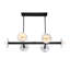 Lustre linéaire moderne noir mat 6 lumières pour salle à manger Fina