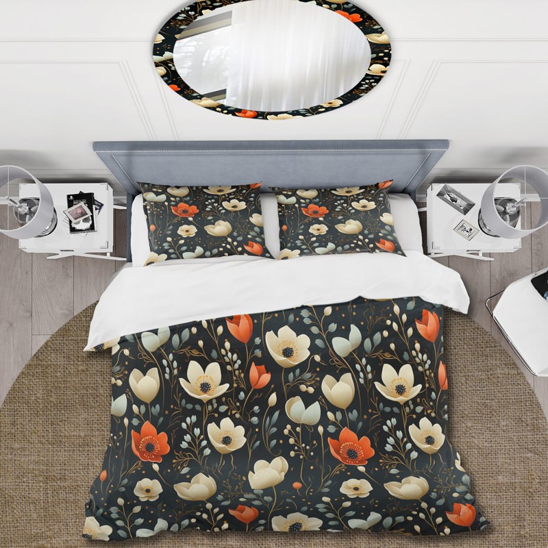 Ensemble de housse de couette Nostalgia, Housse de couette pour grand lit et 2 taies décor
