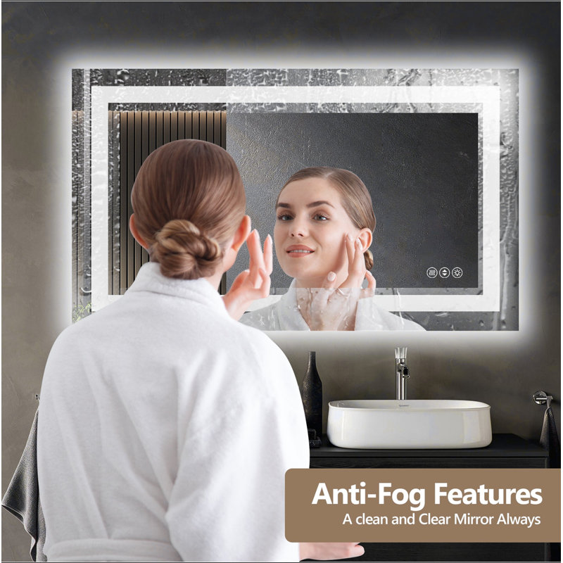 Frameless LED Bathroom Mirror,Smart Mirror, Vertical, 32" x 24"
