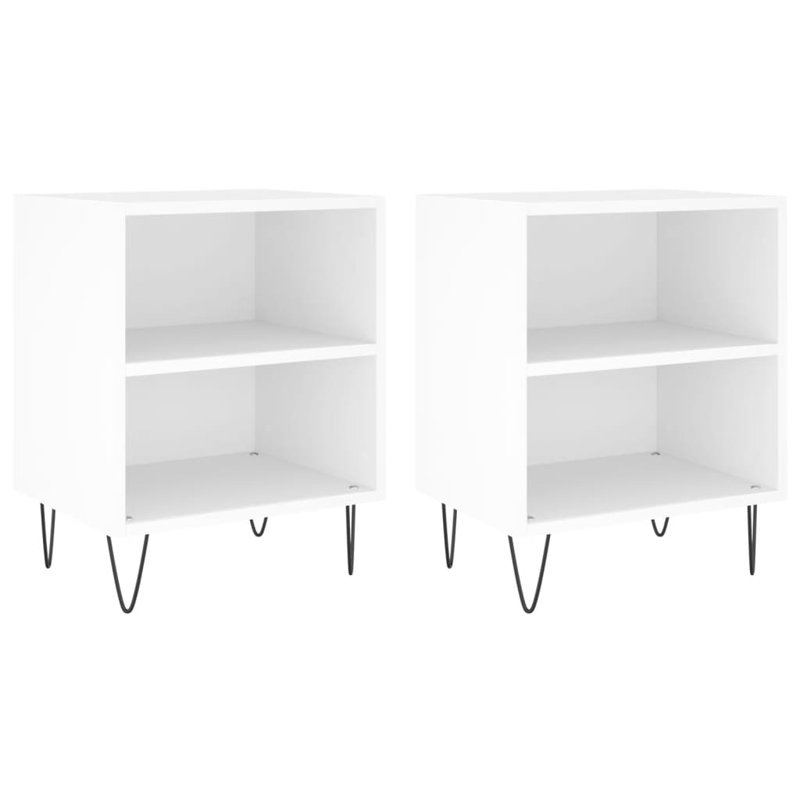Barcenas 40cm W Iron Bedside Table, White