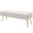 44" Wide Modern Tufted PU Leather Bedroom Bench Upholstered Entryway Bench with Metal Leg-91336352