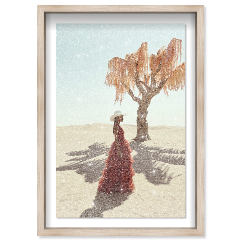 Cowgirl Couture Shadowbox Fashion Print by Oliver Gal, Black Frame, 10 x 15, 25.5"H x 37.5"W, Natural Oak Shadowbox