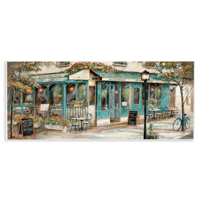 European City Streets Traditional Restaurant Architecture Sidewalk Scene by Ruane Manning - Graphic Art