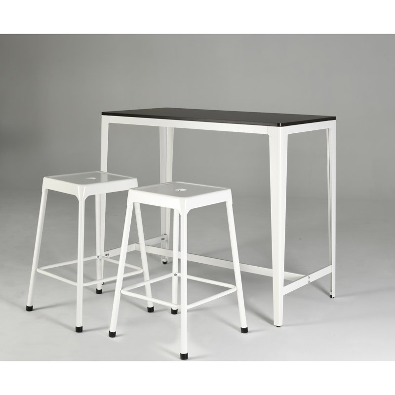 Tabouret de comptoir en métal 2 - Revêtement thermolaqué blanc éclatant pour tabourets de bar revêtus de 2, cuisines