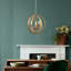 Lustre en forme de globe à 3 lumières de style bougie Rosedale