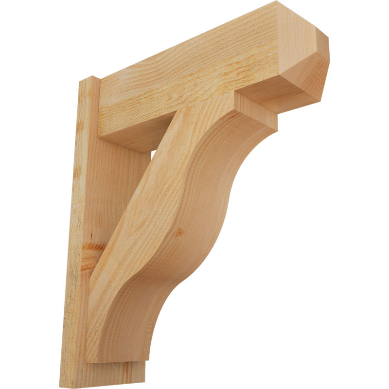 Persienne en bois rustique Funston Craftsman, P 24 po x H 28 po, Sapin Douglas de 8 po (sciage brut)