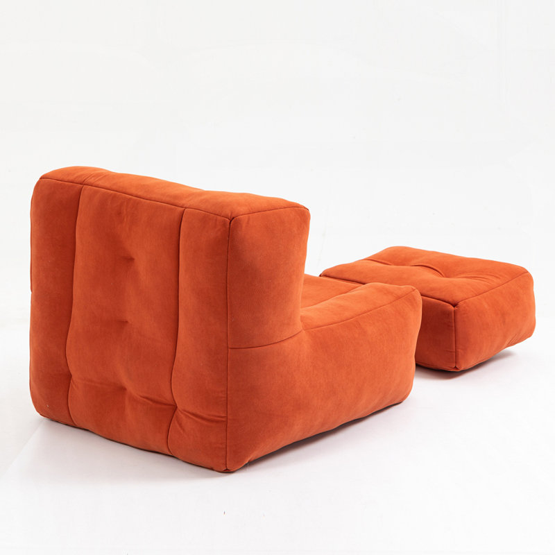Fauteuil à billes Fluffy, Velours rouge